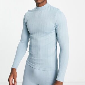 ASOS 4505 Seamless Cable Knit Ski Base Layer Top #399N